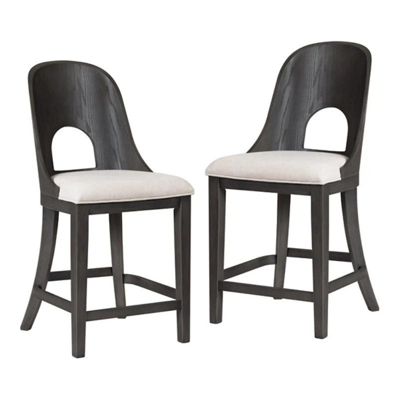 Black Oak Harin Counter Stools, Set of 2