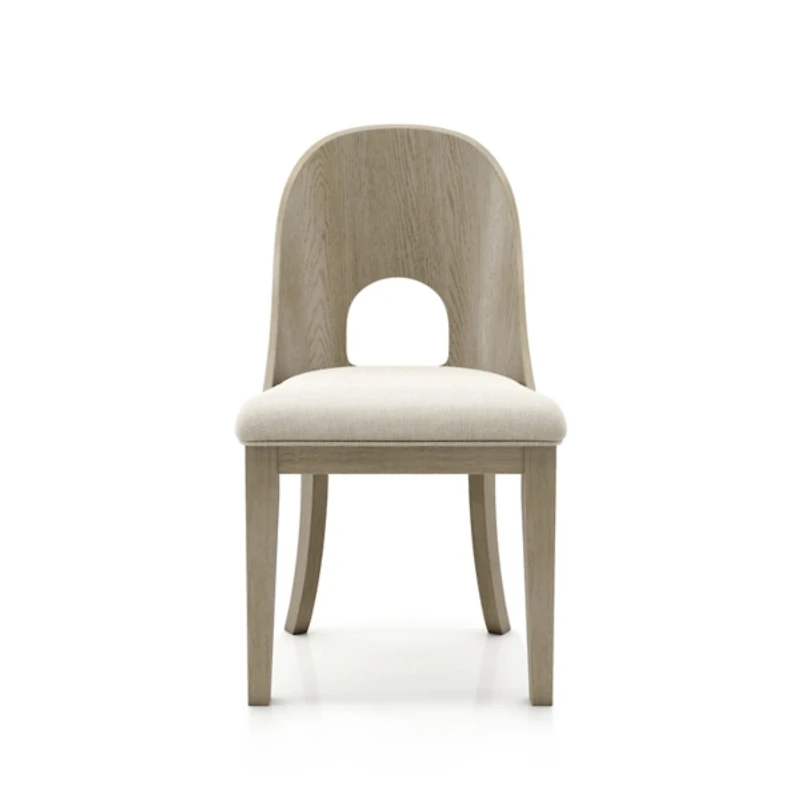 Taupe Oak Modern Dining Chairs, Set of 2