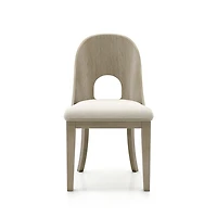 Taupe Oak Modern Dining Chairs, Set of 2
