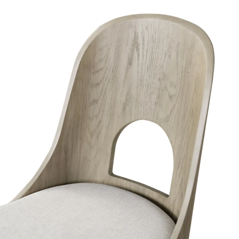 Taupe Oak Modern Dining Chairs, Set of 2