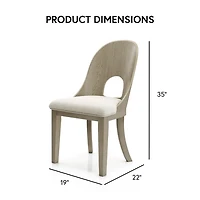 Taupe Oak Modern Dining Chairs, Set of 2