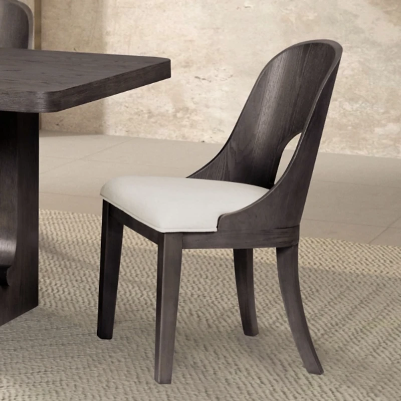 Black Oak Modern Dining Chairs, Set of 2