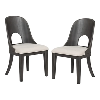 Black Oak Modern Dining Chairs, Set of 2