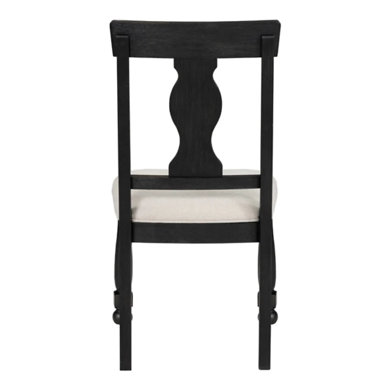 Black Wood Modern Farmhouse 2-pc. Dining Chair Set