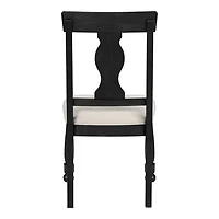 Black Wood Modern Farmhouse 2-pc. Dining Chair Set