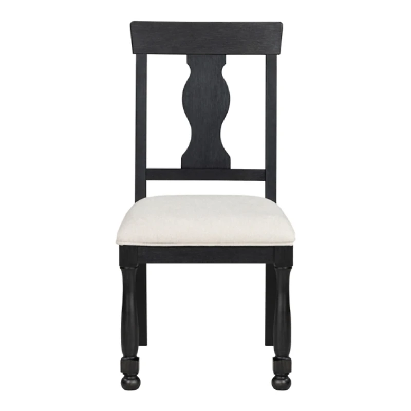 Black Wood Modern Farmhouse 2-pc. Dining Chair Set
