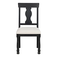 Black Wood Modern Farmhouse 2-pc. Dining Chair Set