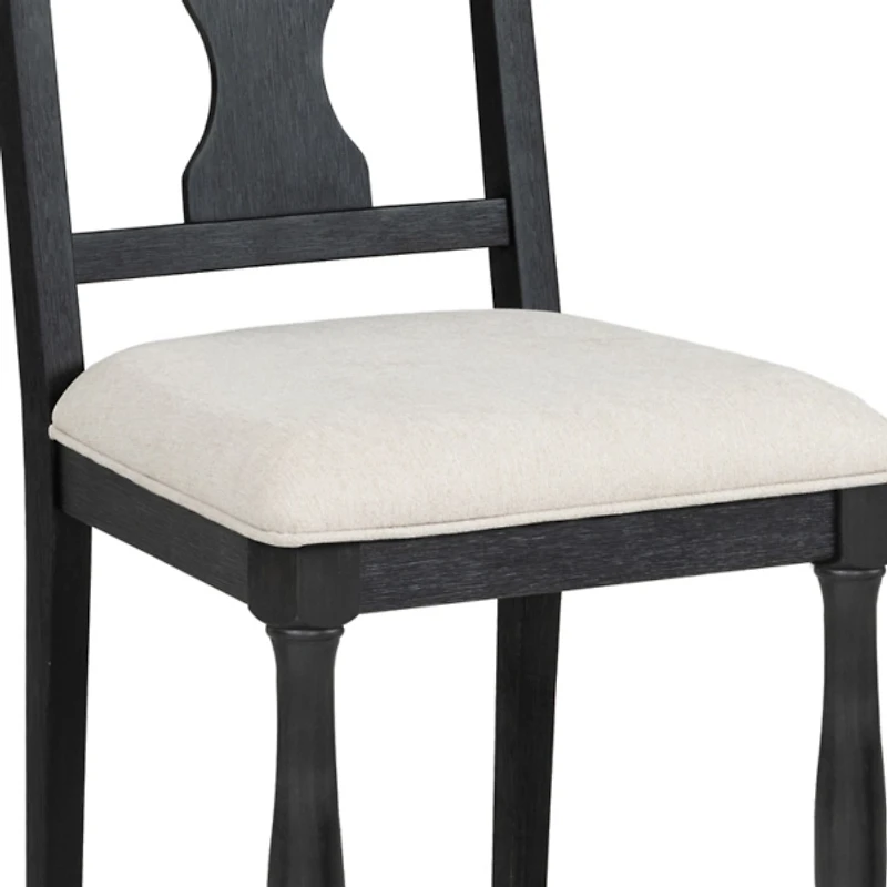 Black Wood Modern Farmhouse 2-pc. Dining Chair Set