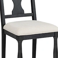 Black Wood Modern Farmhouse 2-pc. Dining Chair Set