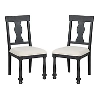 Black Wood Modern Farmhouse 2-pc. Dining Chair Set
