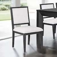 Weathered Black Wood Modern 2-pc. Dining Chair Set