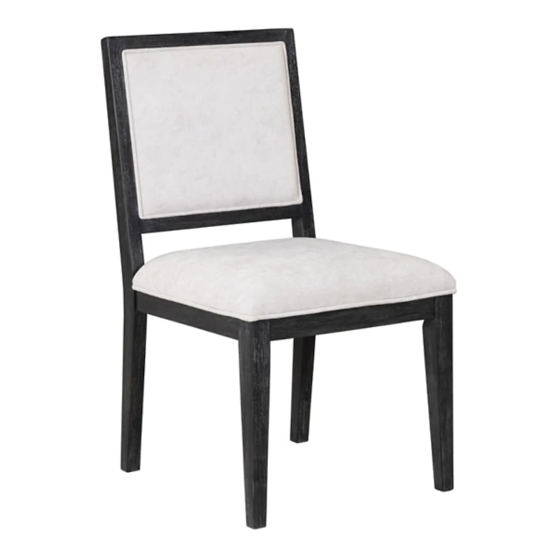 Weathered Black Wood Modern 2-pc. Dining Chair Set