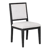 Weathered Black Wood Modern 2-pc. Dining Chair Set