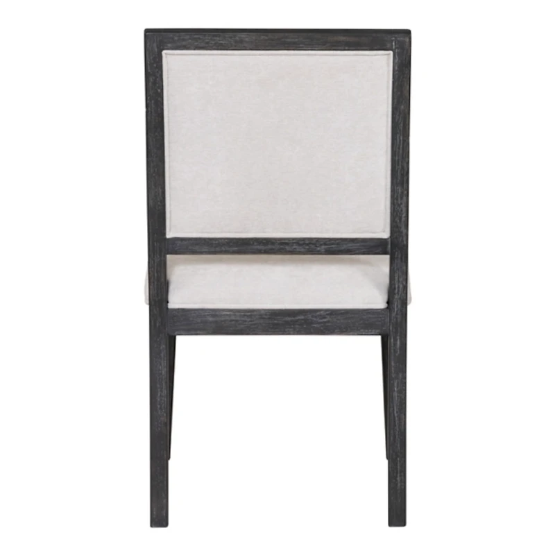 Weathered Black Wood Modern 2-pc. Dining Chair Set