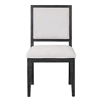 Weathered Black Wood Modern 2-pc. Dining Chair Set
