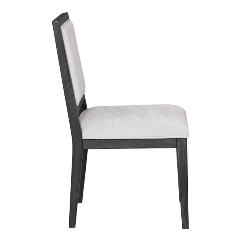 Weathered Black Wood Modern 2-pc. Dining Chair Set