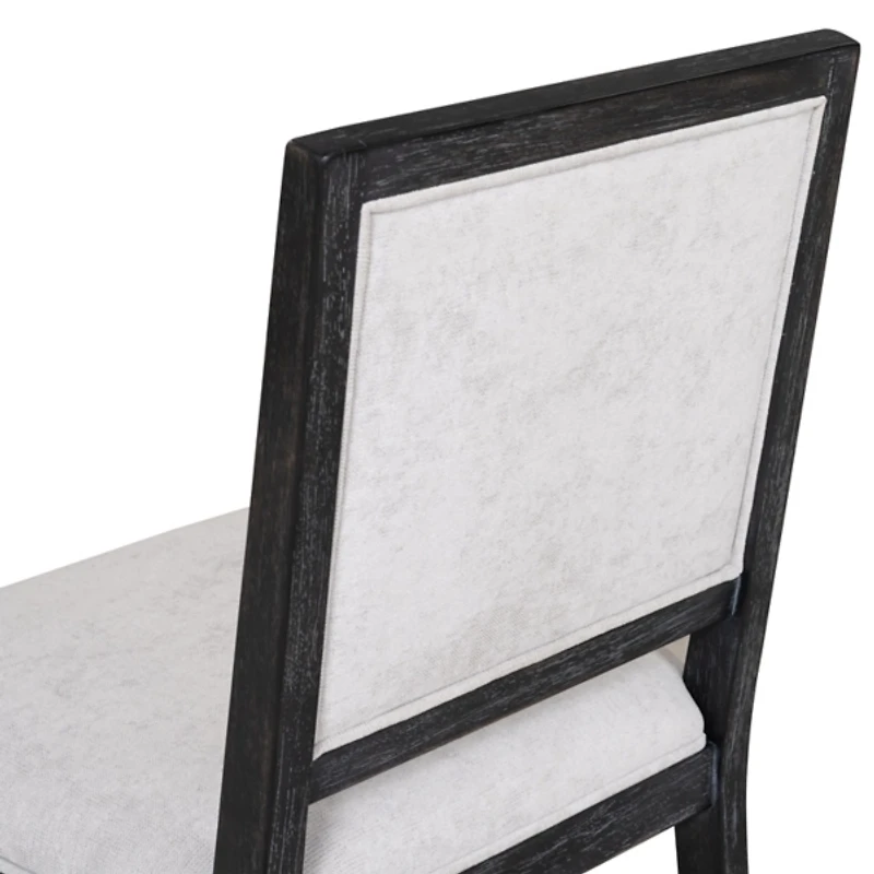 Weathered Black Wood Modern 2-pc. Dining Chair Set