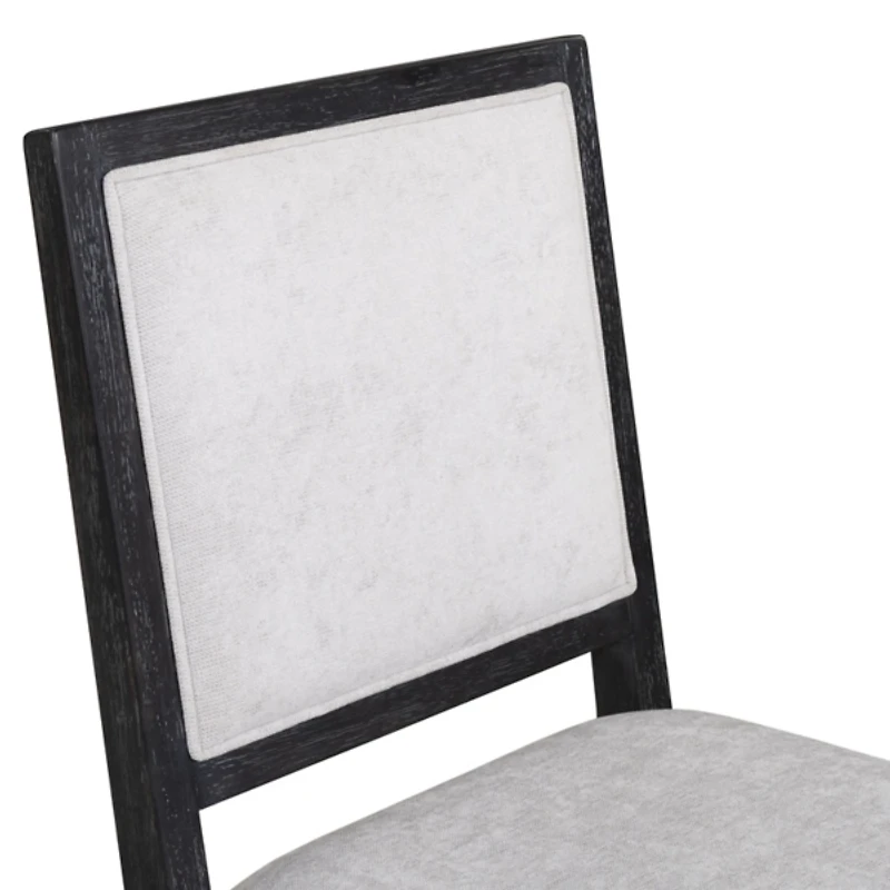 Weathered Black Wood Modern 2-pc. Dining Chair Set