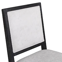 Weathered Black Wood Modern 2-pc. Dining Chair Set