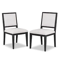 Weathered Black Wood Modern 2-pc. Dining Chair Set