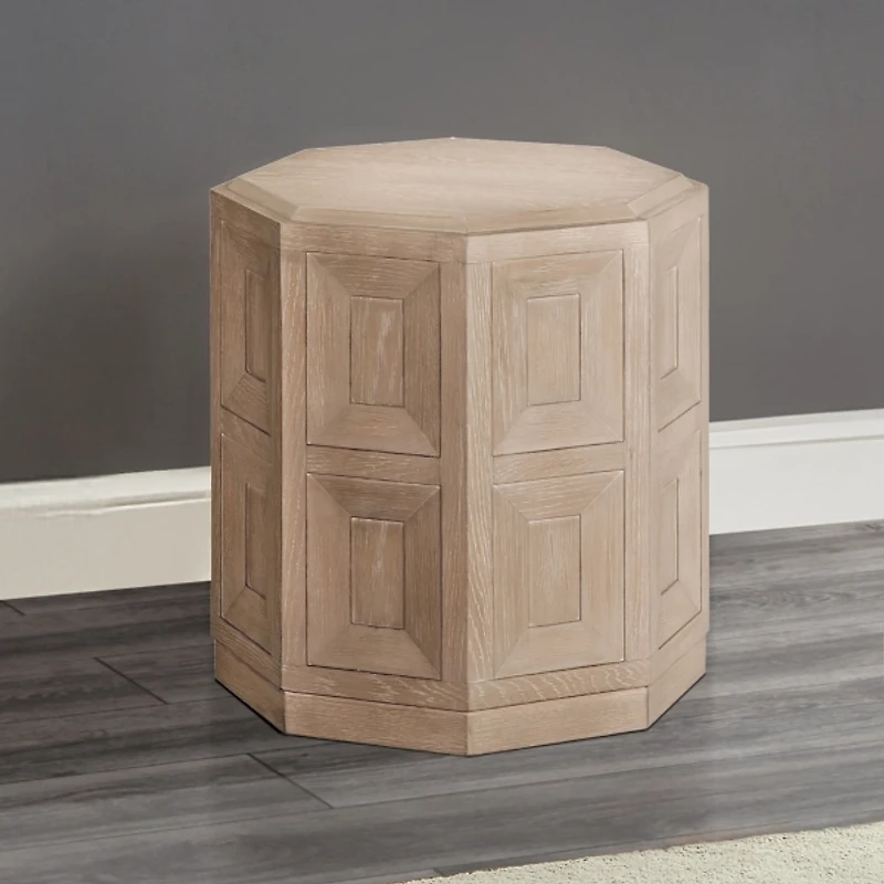 Taupe Wood Weathered Flonnin Accent Table