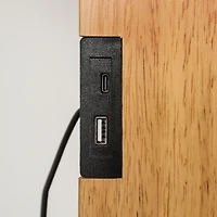 Light Oak Wood Twin Trundle Bed with Storage