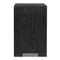 Black Weathered Wood Modern Charging Nightstand