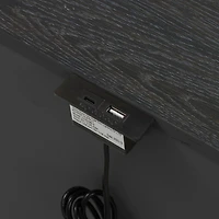 Black Weathered Wood Modern Charging Nightstand