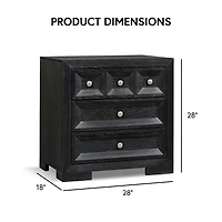 Black Weathered Wood Modern Charging Nightstand