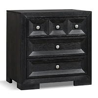 Black Weathered Wood Modern Charging Nightstand