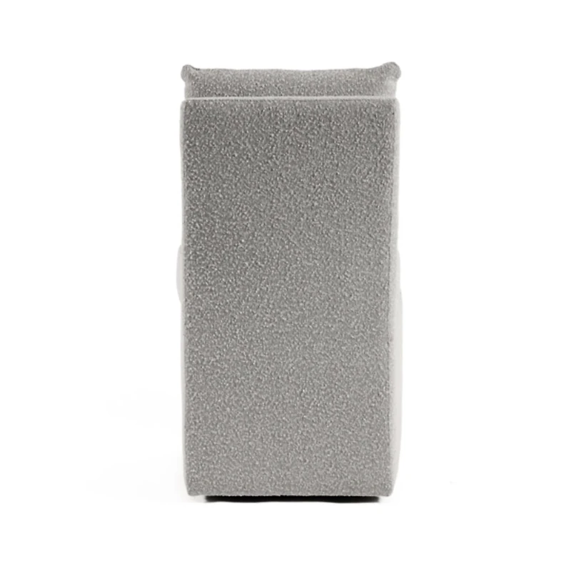 Light Gray Boucle Skirted Dining Chair