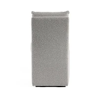 Light Gray Boucle Skirted Dining Chair