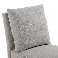 Light Gray Boucle Skirted Dining Chair