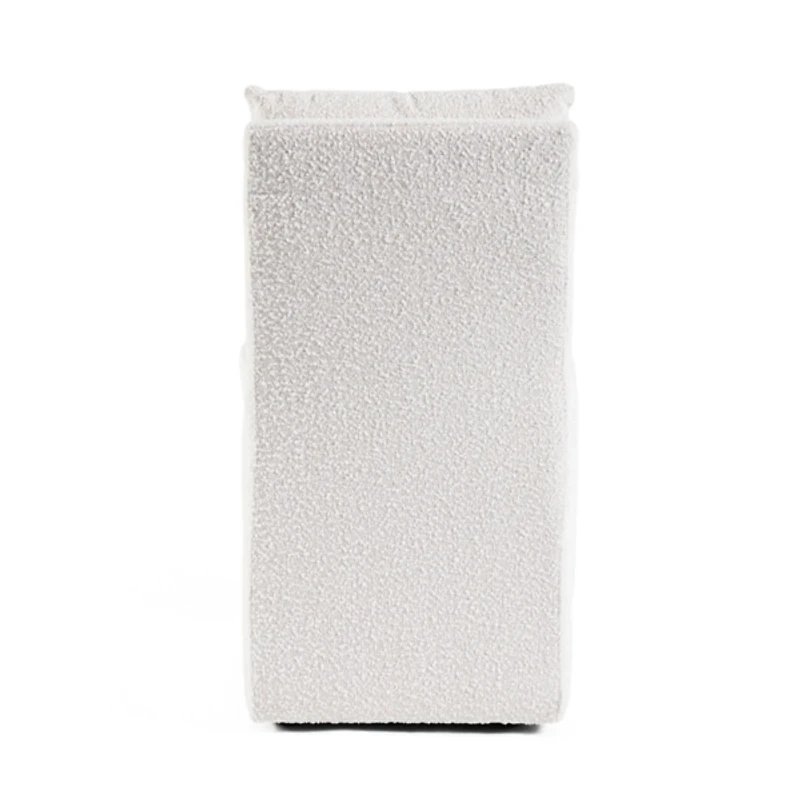 White Boucle Skirted Dining Chair