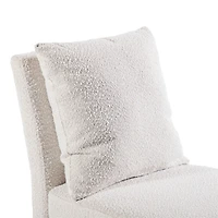 White Boucle Skirted Dining Chair