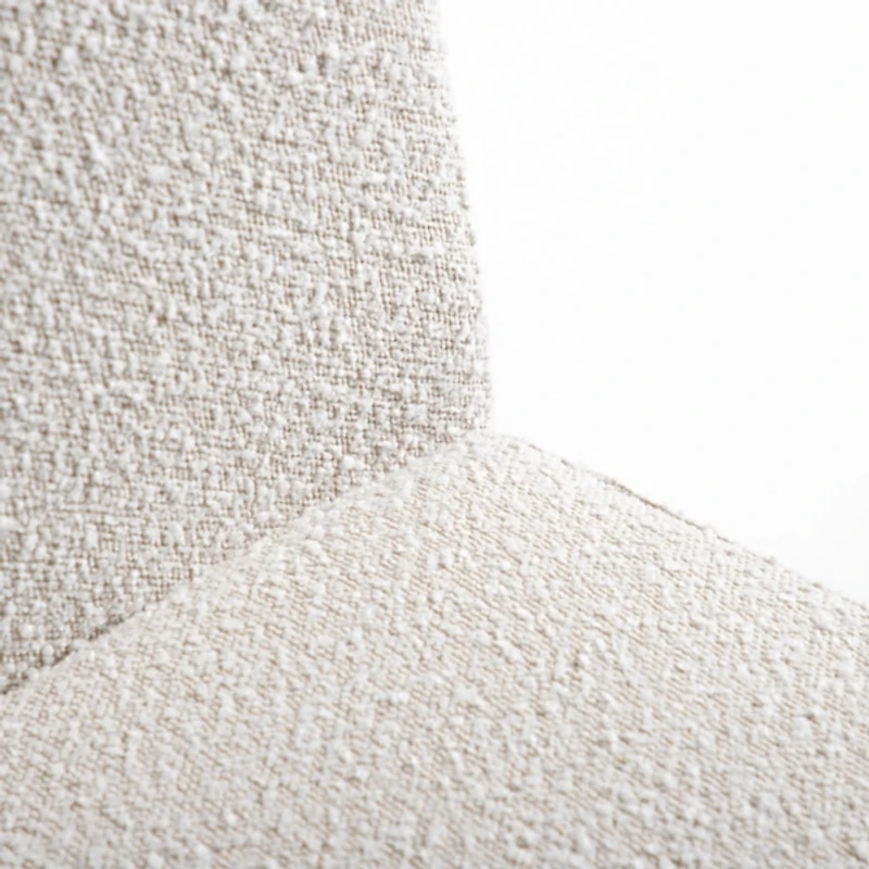 White Boucle Skirted Dining Chair