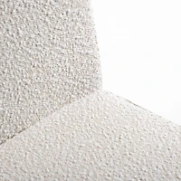 White Boucle Skirted Dining Chair