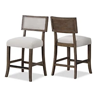 Beige Upholstered Sarena Counter Stools, Set of 2