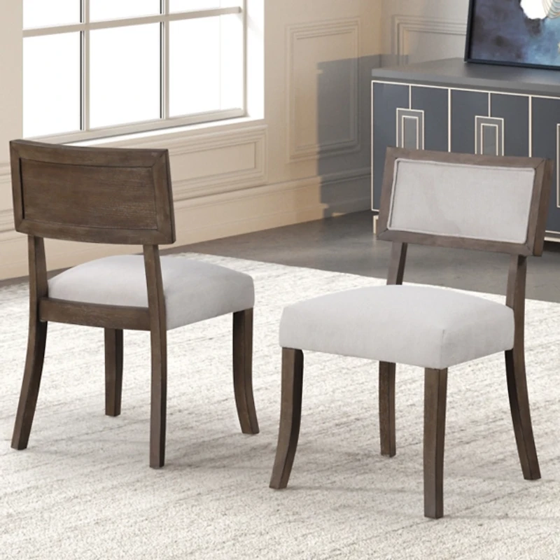 Beige Upholstered Sarena Dining Chairs, Set of 2