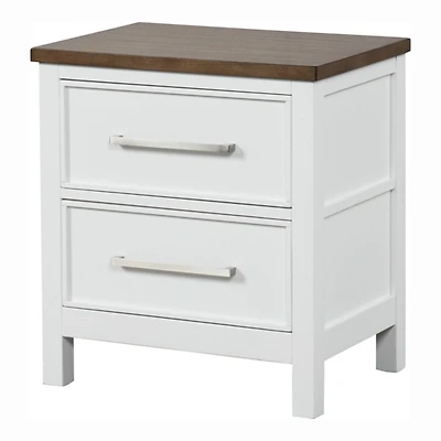 White Two Tone Wood Bering Nightstand