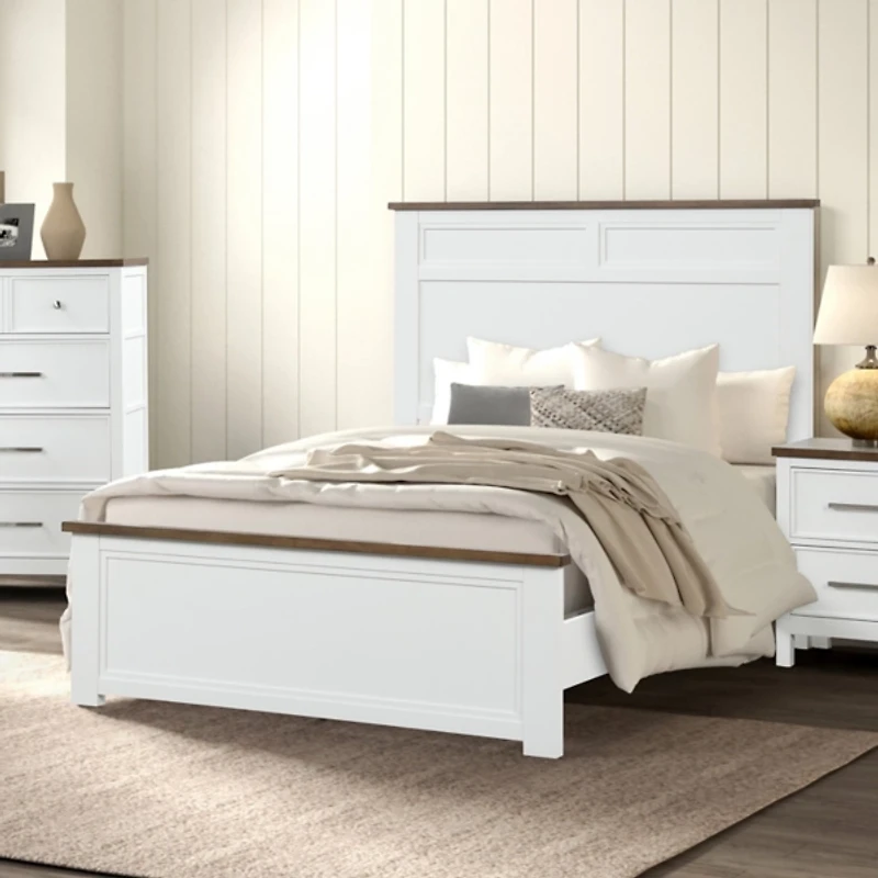 White Wood Bennett Full Bed