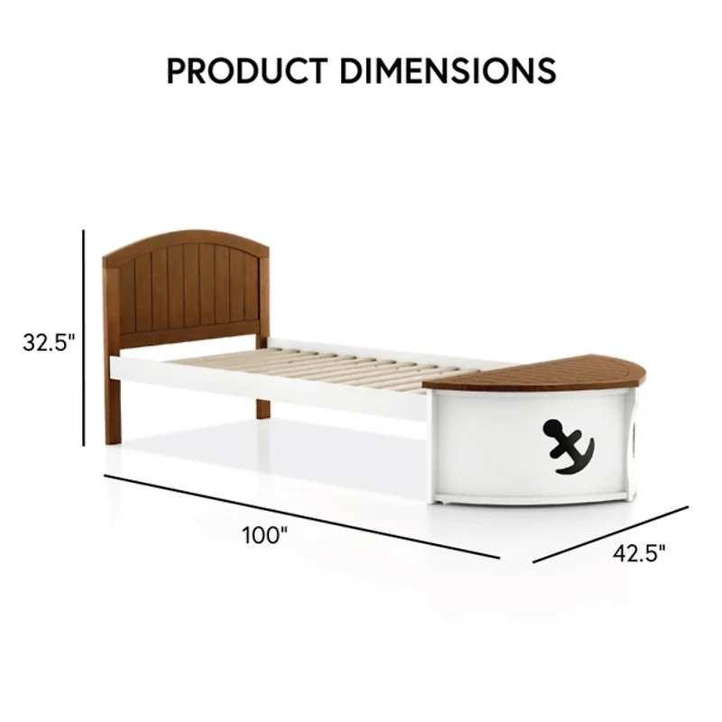 Wooden Boat Kids Twin Bed