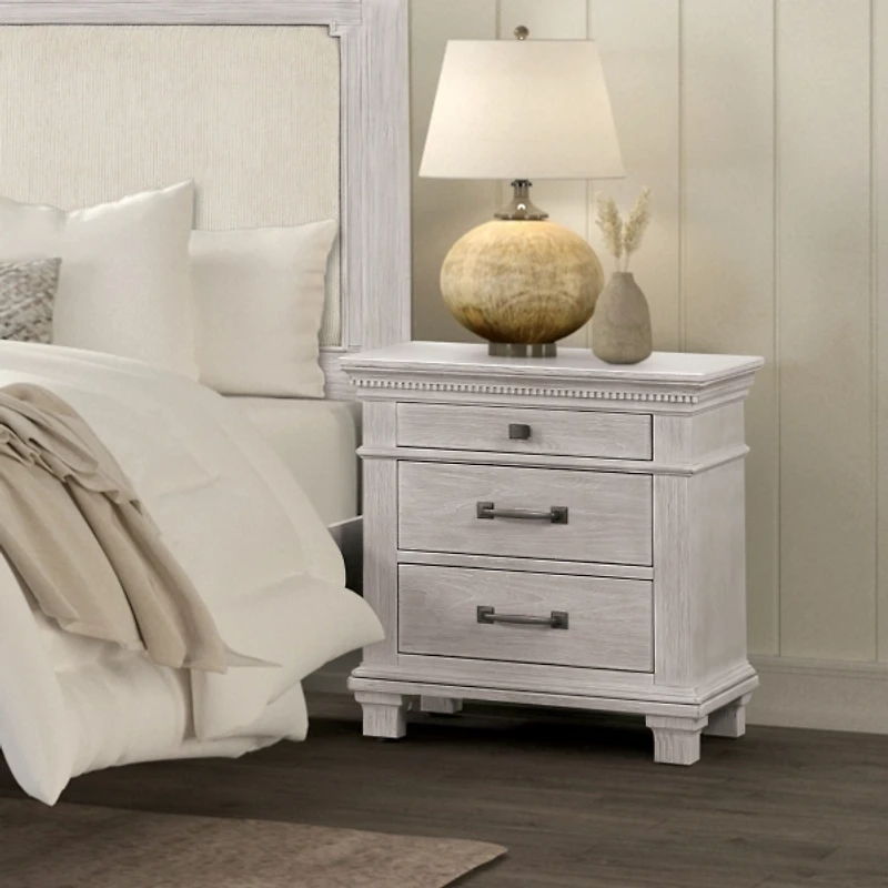 Penny Weathered Gray Wood Nightstand