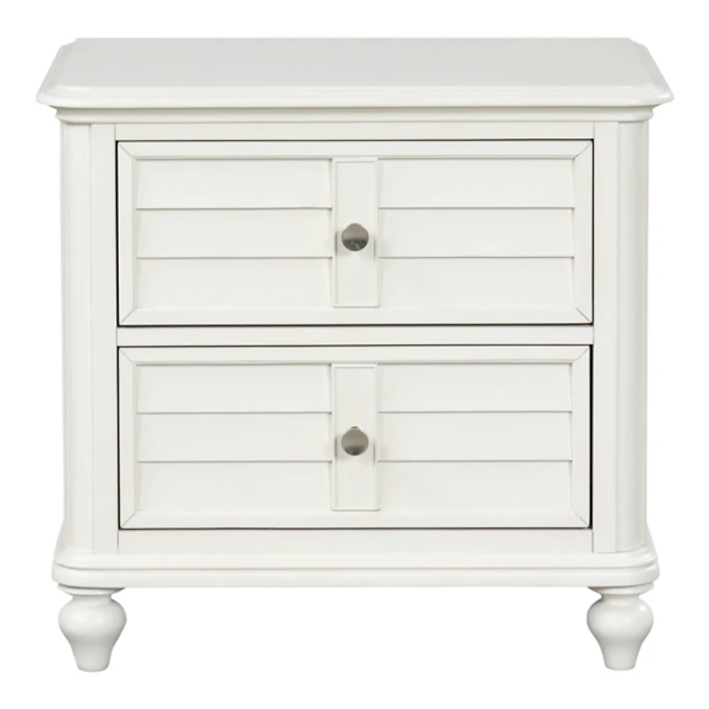 Addie Antique White Wood Nightstand