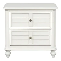 Addie Antique White Wood Nightstand