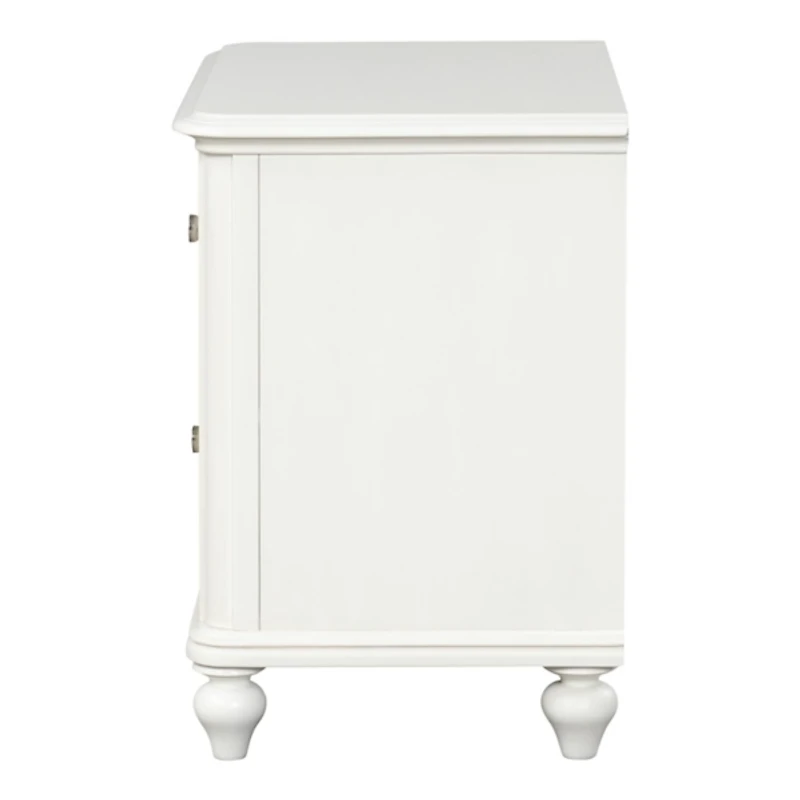 Addie Antique White Wood Nightstand