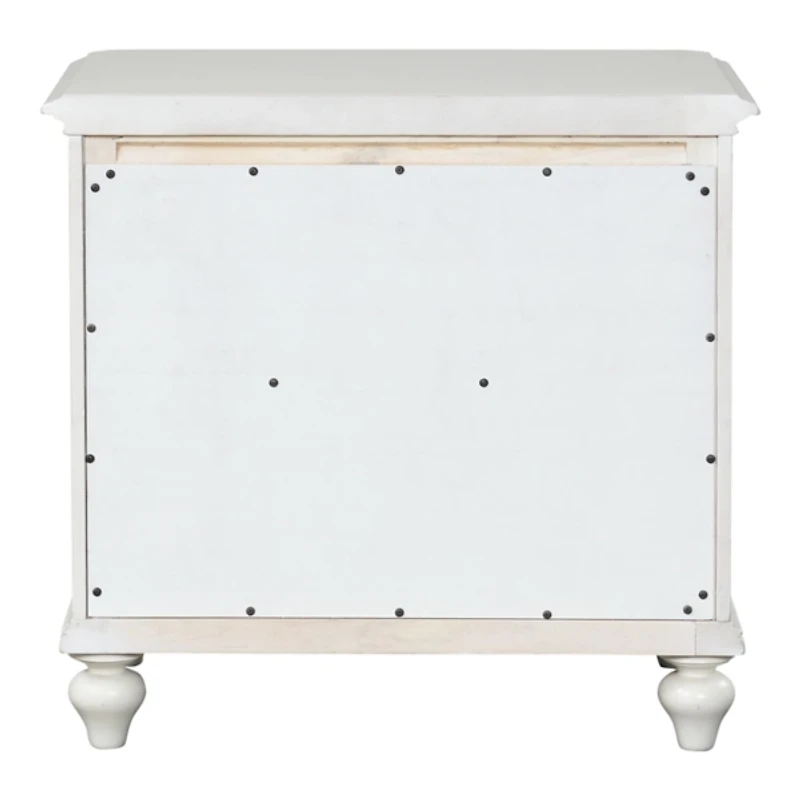 Addie Antique White Wood Nightstand