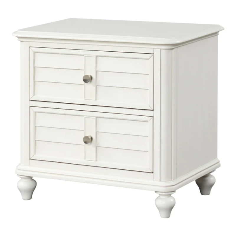 Addie Antique White Wood Nightstand
