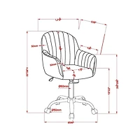 Brown Upholstered Curved Maddy Office Chair