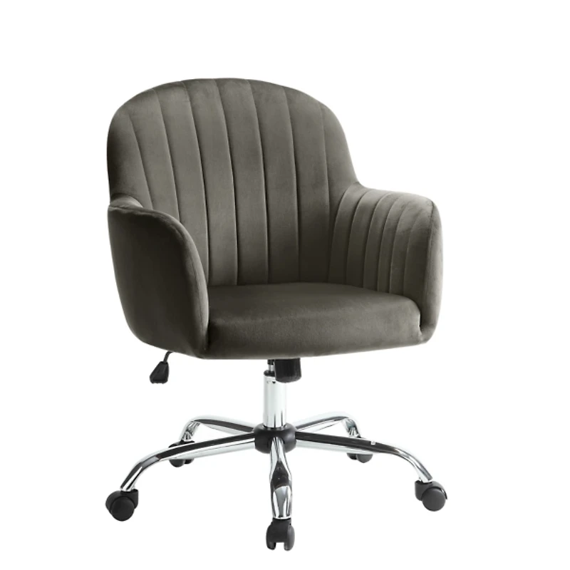 Brown Upholstered Curved Maddy Office Chair
